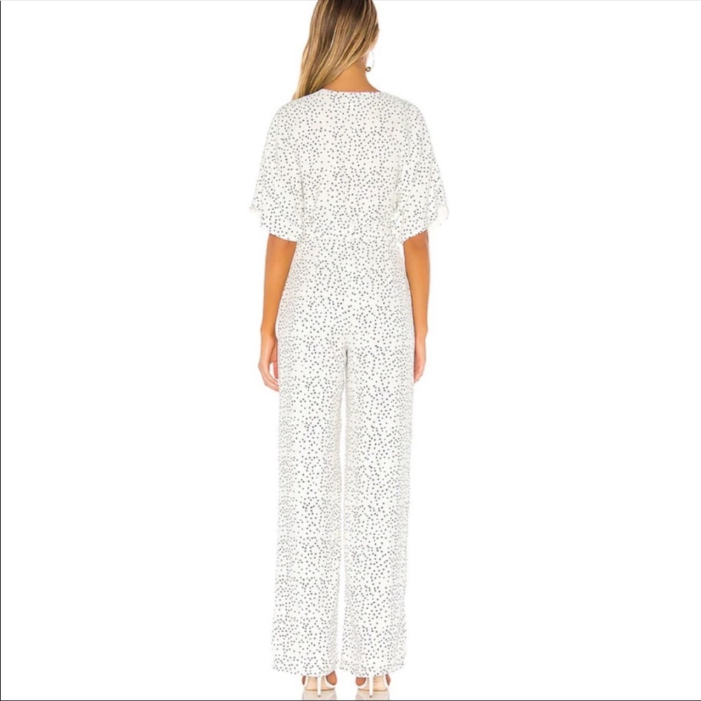 Lovers + Friends White Polka Dot V-Neck Jumpsuit - Picture 4 of 9